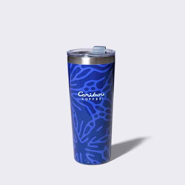 Ocean Hues Stainless Steel Straw Cup - Royal Blue - Caribou Coffee